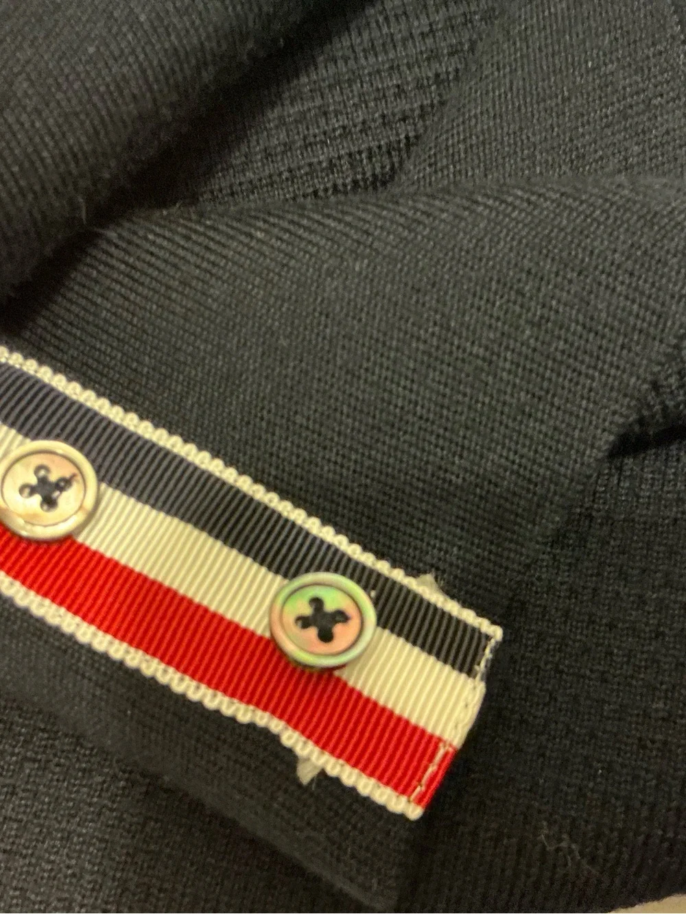 Thom Browne 4- Bar stripe Dark Navy Crewneck Knit Sweater size 40